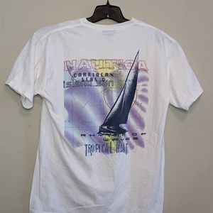 Vintage 90s Nautica Rhythm of Waves Calypso Bay T Shirt Large
